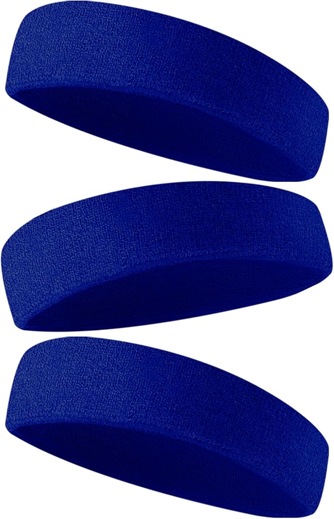 Sweatbands Sports Headband for Men & Women - Terry Cloth Moisture-Wicking Sports Towel Headband for Tennis, Basketball, Running, Gym, and Fitness Working Out
