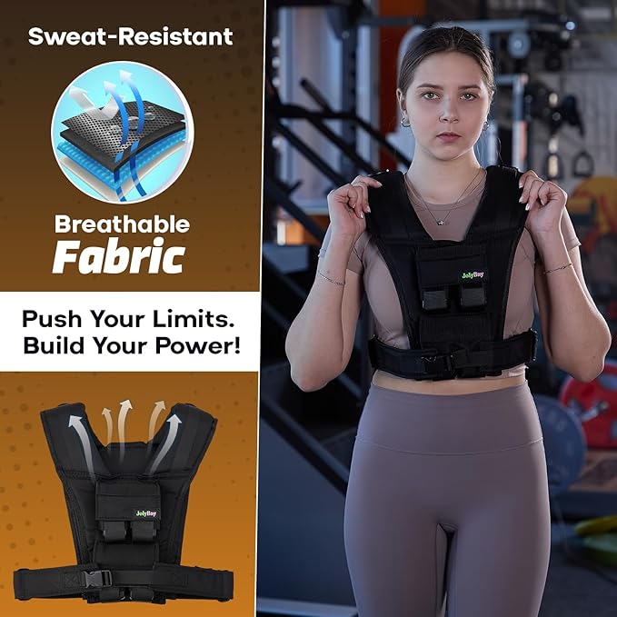 Adjustable Weighted Vest for Men and Women with Removable Weights, Weighted Vests for Posture, 20lbs | 35lbs Durable Body Weight Vest for Walking, Running, Cardio, CrossFit, Strength, and Workout