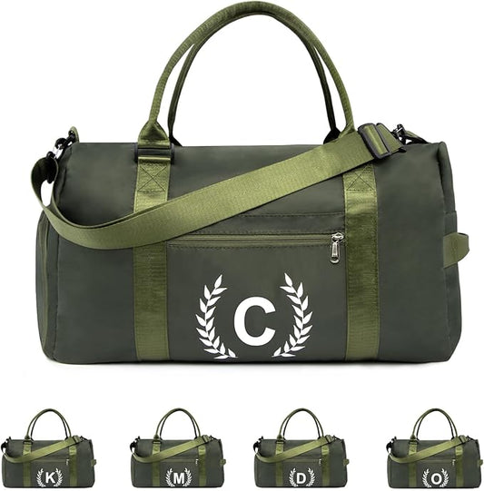 Gym Bag with Shoe Compartment - Personalized Monogrammed Duffle for Sports, Travel, and Workout with Initials