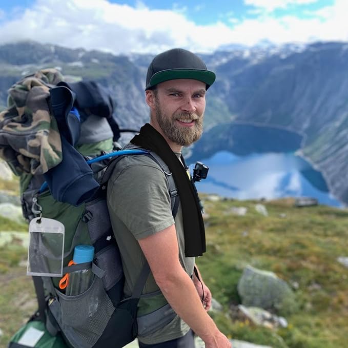 Custom 1-200 Pack Cooling Towel 40"x12", Design Your Team Logo Photo Ice Towel Personalized Soft Breathable Sport Towel Customized Workout Sweat Towel for Yoga Gym Activities (Black)