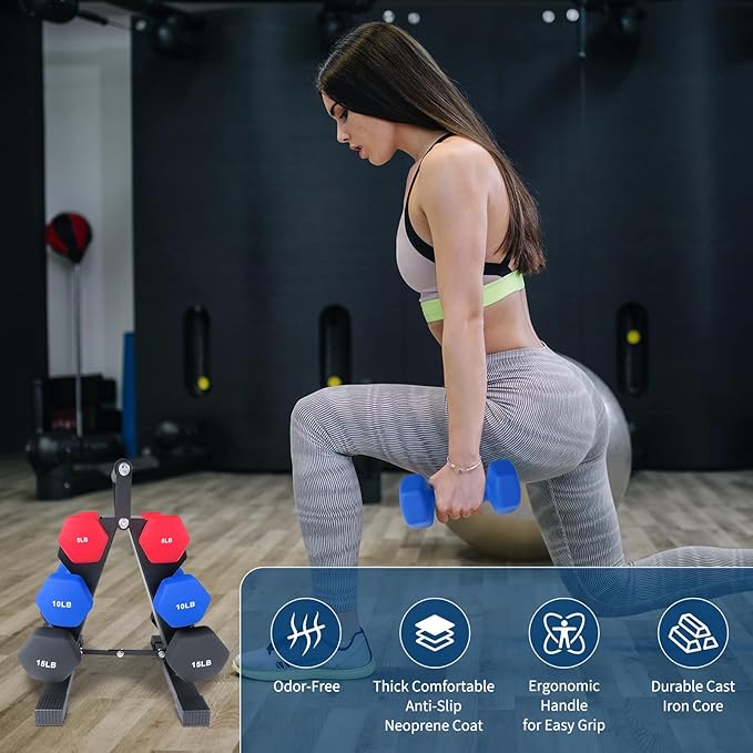 Dumbbell Set for Women and Men, Neoprene Dumbbell Free Hand Weight Set for Home Gym, Packed In Pairs