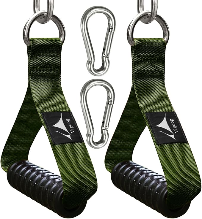 Heavy Duty Gym Exercise Handles Attachment for Cable Machine,Resistance Band,Pulley System Home Fitness Workout Equipment, with Elastic Rubber Grip and 2 Large Carabiners