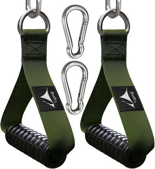 Heavy Duty Gym Exercise Handles Attachment for Cable Machine,Resistance Band,Pulley System Home Fitness Workout Equipment, with Elastic Rubber Grip and 2 Large Carabiners