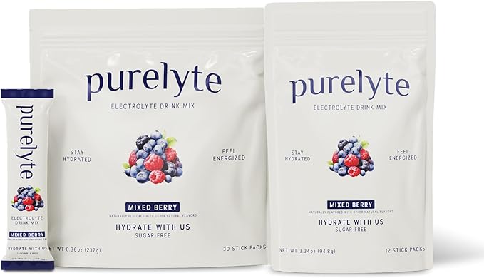 Electrolyte Drink Mix – Sugar-Free Hydration Powder Packets – Clean Electrolytes with Trace Minerals – Keto, Vegan, Gluten-Free – No Artificial Sweeteners – 12 Sticks – Mixed Berry