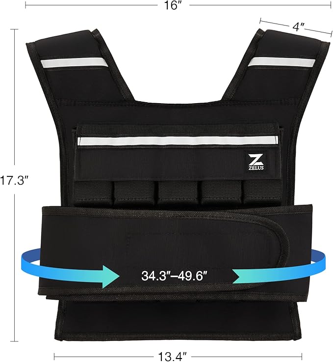 ZELUS 23lb|45lb Weighted Vest with Iron Weights for Exercise, Adjustable Weight Vest for Men, Workout Vest for Home Workouts Cardio Strength Training Weight Loss