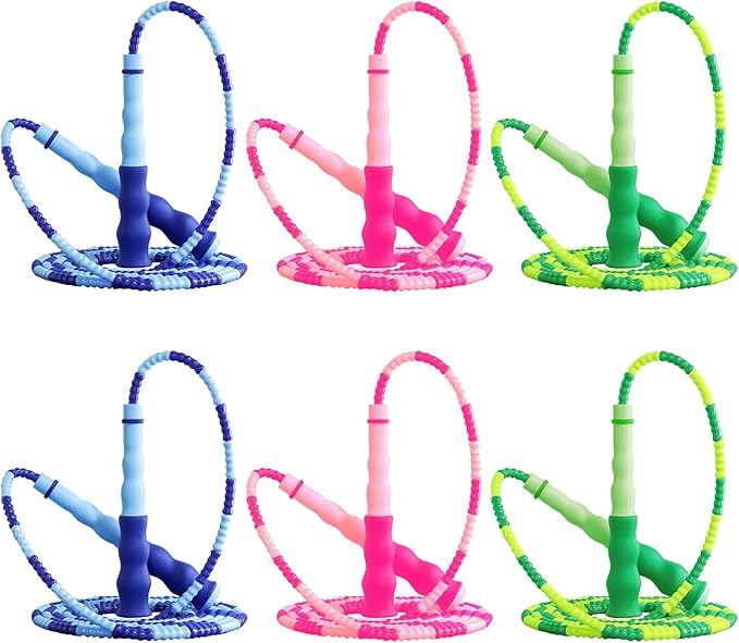 GRAWUN Jump Rope For Kids, Soft Beaded Jump Rope, Adjustable Length Tangle-Free Segmented Soft Beaded Skipping Rope，for Women, Men and Kids Keeping Fit, Workout and Weight Loss