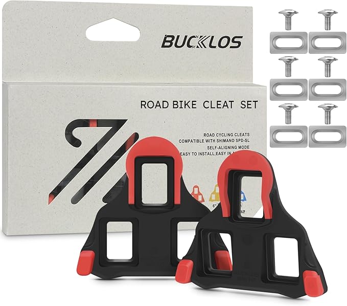 BUCKLOS SPD-SL Pedals PD-R8000 Road Bike Pedals - Bicycle Clipless Titanium Sealed Bearing Nylon/Aluminium Ultegra Clip Pedals Compitable with Shimano SPD-SL Cleats for Indoor Cycling (9/16")