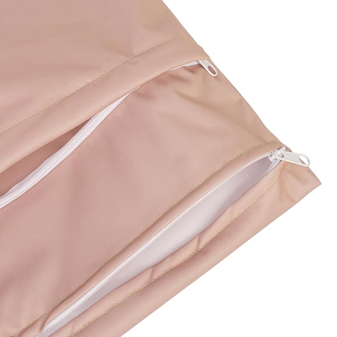 babygoal Wet Dry Bags 3 Pack for Baby Cloth Diapers, Washable Travel Bags, Beach, Pool, Gym Bag for Swimsuits & Wet Clothes with Two Pockets, Snap Handle 3LN33