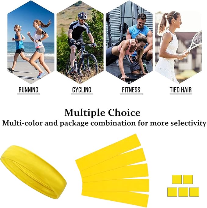 Workout Headbands Non Slip Headband Sport Headbands Sweatbands Elastic Sport Hair Bands for Sports Travel Indoor Fitness Gym