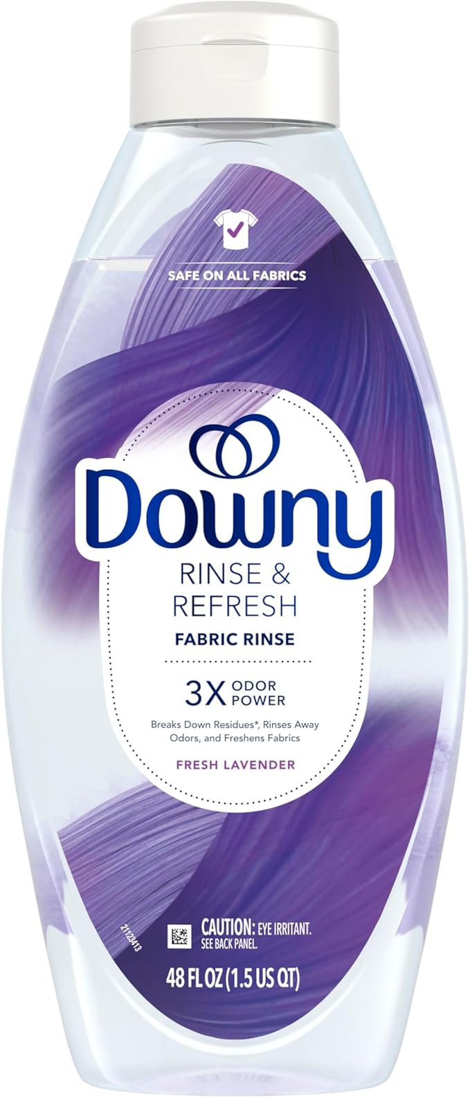 Downy RINSE & REFRESH Laundry Odor Remover and Fabric Softener, Fresh Lavender, 48 fl oz, Safe on ALL Fabrics, Gentle on Skin, HE Compatible