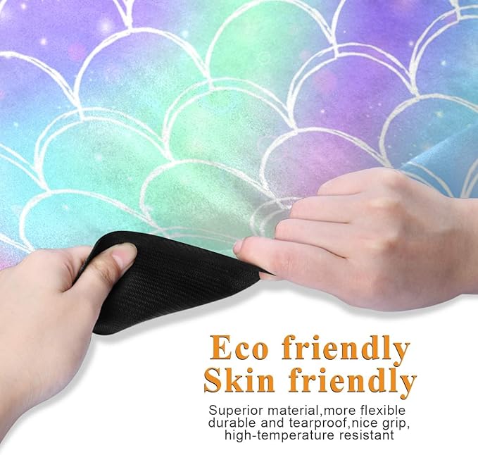 Rainbow Galaxy Mermaid Scales Yoga Towel Non Slip Thick Kids Eco Friendly Rubber Workout Foldable Yoga Mat Women Exercise A001