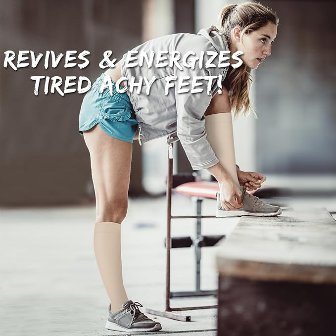 Copper Compression Socks for Women and Men(6 Pairs)-Best Support for Running, Athletic, Nursing, Travel