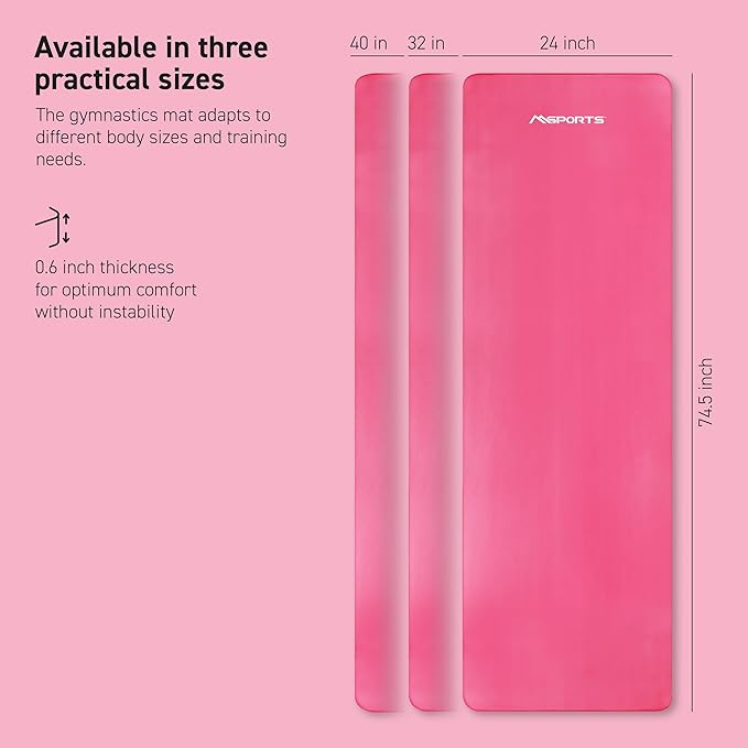 Yoga Mat Premium Non Slip Thick – Extra Comfortable Exercise Mat for Home Workouts, Pilates, Stretching & Gym – Cushioned NBR Foam, Gym Mat with Strap, for Women & Men