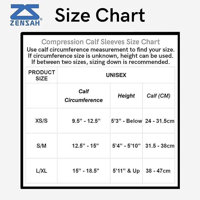 Zensah Running Leg Compression Sleeves - Shin Splint, Calf Compression Sleeve Men and Women