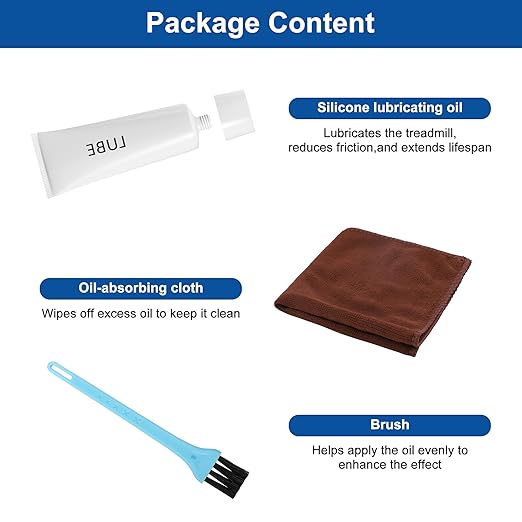 Fitness Treadmill Lubricant for Sole Spirit Treadmill Lube, Silicone Oil Fit Most Brands Treadmill with Cleaning Cloth and Brush (White) ﻿