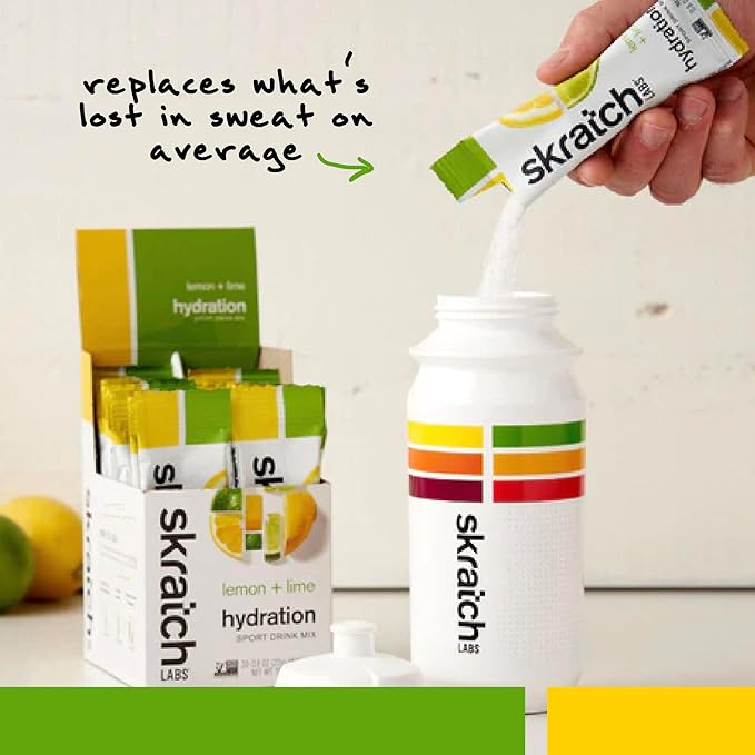 Skratch Labs Hydration Packets - Hydration Drink Mix, Lemon Lime (20ct) - Electrolyte Powder Packets Developed for Athletes and Sports Performance - Gluten Free, Vegan, Kosher