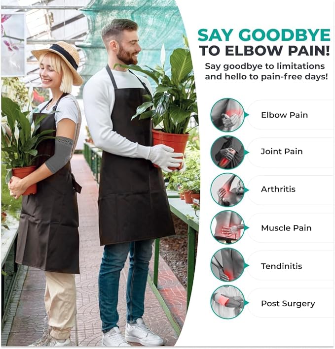 Modvel 2 Pack Elbow Brace - Golfer's Elbow Compression Sleeve Support for Joint Pain Relief, Recovery, Tendonitis Braces, Tennis Elbows Brace For Men & Women, Workout & Weightlifting Arm Wrap