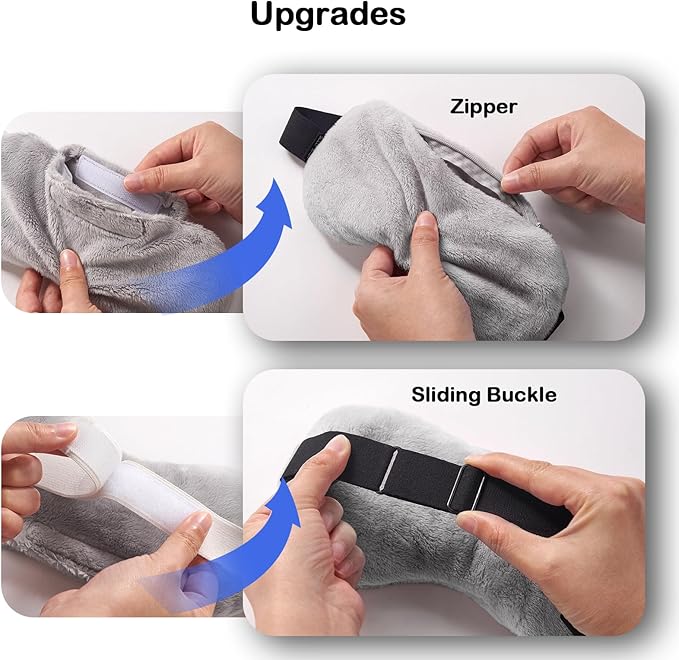 Umisleep Lavender Eye Mask, 0.45 lb Aromatherapy Weighted Eye Mask for Dry Eyes, Sleep Mask for Men Women, Hot Therapy Eye Cover for Compression Pain Relief, Eye Pillow for Puffy Eyes, Sinus Pain-Grey