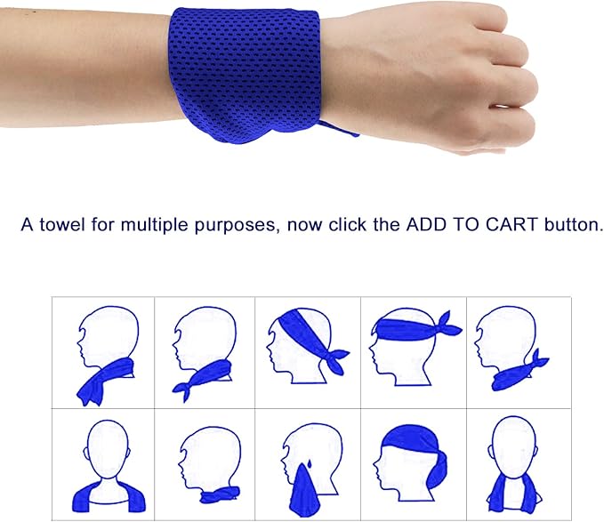 Cooling Towel 20 Pack (40"x12") Ice Towels, 160GSM Soft Breathable, Super Absorbent, Quick Cold Towel, for Bowling, Yoga, Travel, Camping, Golf, Football, Hiking, Outdoor Work