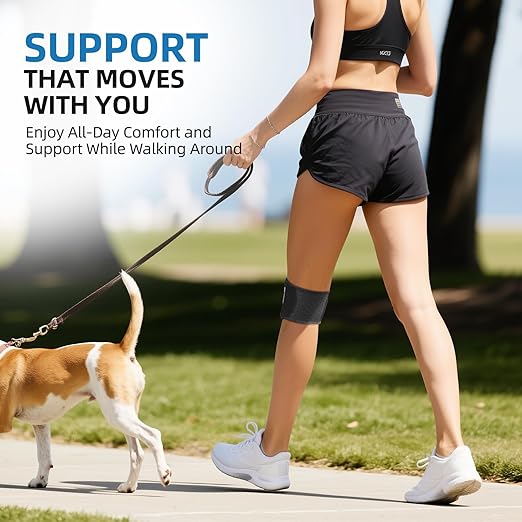 CAMBIVO Knee Brace for Men and Women, Patella Tendon Knee Strap with Gel Pad and Side Stabilizers, Adjustable Knee Band for Knee Pain Relief, Lightweight Knee Support for Workouts, Running, Training (Black, L/XL)