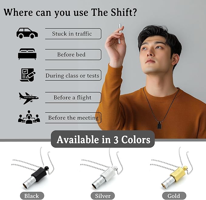 Anxiety Necklace 528 Hz Breathing Meditation Whistle Mindfulness Device for Stress Relief Calm Meditation Adjusting Breathing Anxiety Relief Necklace, Stress Relief Gift for Men Women