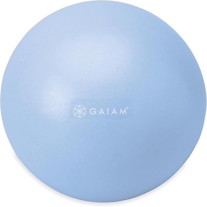 Gaiam Mini Ab Ball, 8 Inch Inflatable Anti-Burst Exercise Ball for Core Strength, Pilates, Yoga, and Physical Therapy, Includes Inflation Straw, Plug & Downloadable Exercise Guide
