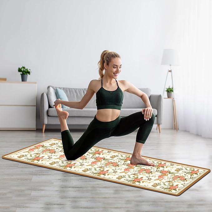 FOLAI Extra Thick Yoga Mat 6mm - Non-Slip Exercise Mat for HIIT, Pilates & Home Workouts & Workout with Free Carry Strap
