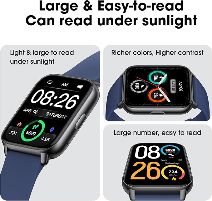 EURANS Smart Watch No App/Phone Required, Long Battery Life Fitness Tracker Watch,HD Screen, Waterproof Activity Tracker with Step Counter for Walking, Pedometer, Calories Tracker for Men Women