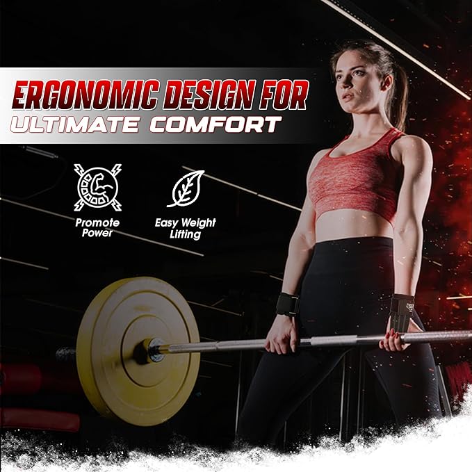 Bear Grips Lifting Straps - Gym & Weightlifting Straps for Men & Women, Deadlift Support, 2 Pairs