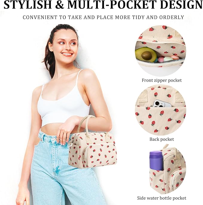 Insulated Lunch Bag for Women Men Large Reusable Lunch Box Adult Leakproof Portable Cooler Tote Bags for Work Picnic