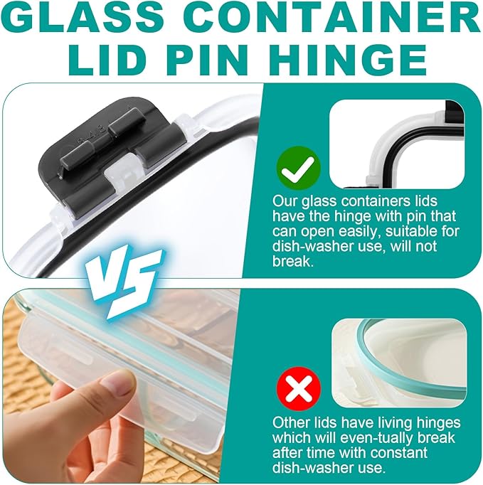 3 Pack Bariatric Meal Prep Containers, 8 oz Glass Bowls for Portion Control, Reusable Glass Lunch Box Bento Snack Food Containers with BPA Free Airtight Lids, Bariatric Must Haves