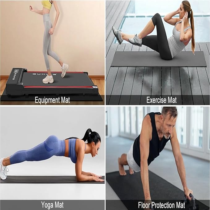 Exercise Equipment Mat for Home Gym to Protect Carpet,60"x30" with 2 Pcs for Yoga Training Matt,Suit for Treadmill Walking pad,Rower Machine,Elliptical,Workout or Fitness GUMWIG