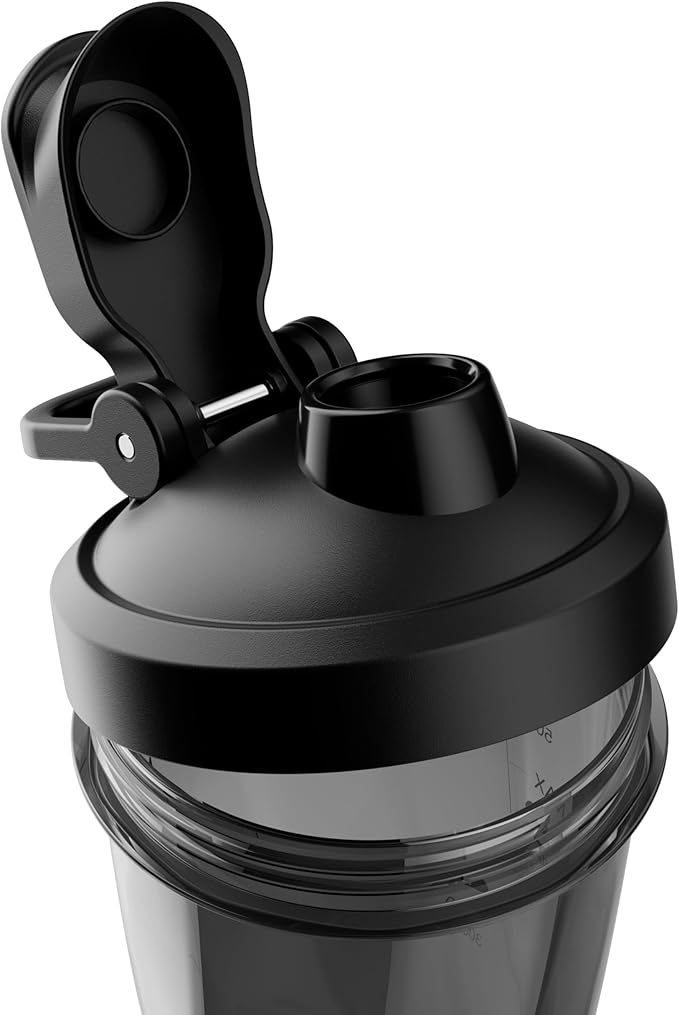 VOLTRX VortexBoost Electric Shaker Bottle, USB C Rechargeable Protein Shake Mixer, Shaker Cups for Protein Shakes and Meal Replacement Shakes, BPA-Free, Made with Tritan, Black