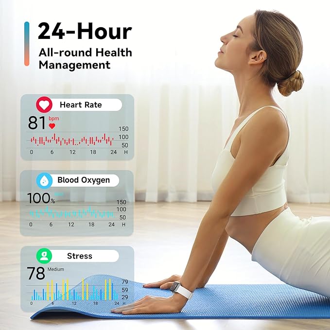 ENOMIR Smart Watch for Men Women, Alexa Built-in Fitness Tracker with Call Function&1.8" HD Touchscreen, 5ATM Waterproof Heart Rate/Sleep/SpO2 Monitor, 100+ Sport Modes, iOS Android Compatible, White