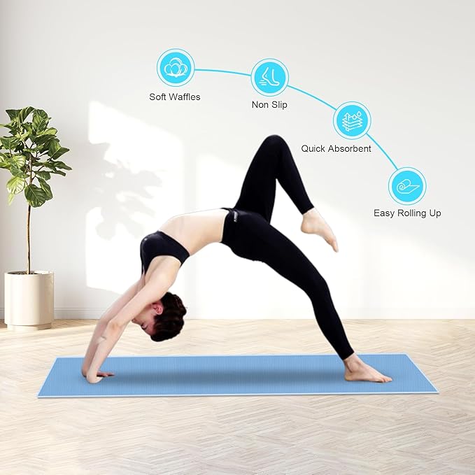 Hot Yoga Towel with Dense Silicone Grip Dot, 72'' x 25'' Stickyfiber Yoga Mat Full Cover Non Slip, Absorbent Sweat, Anti-Slip Yoga Mat Towel for Bikram,Pilates,Exercise,Fitness with a Sweat Towel