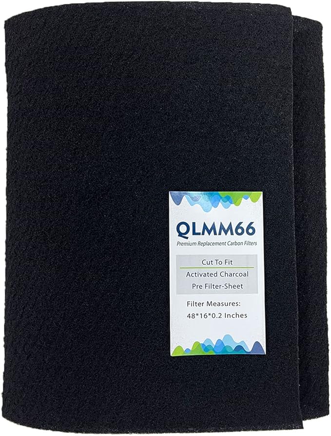 Carbon Fabric Filter - 16" x 48" x 0.2" Activated Charcoal HEPA AC Vent Filter - 1 Pack