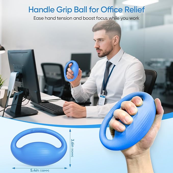FitBeast Hand Exercise Ball Set–3 Pack Hand Squeeze Balls for Hand Therapy, Grip Strength, Finger & Wrist Training, Stress Balls for Adults, Ideal for Rehab, Arthritis, Carpal Tunnel