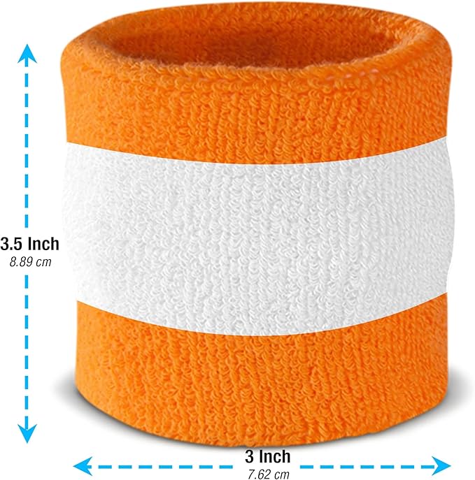 Suddora Striped Sweatband Set, Moisture Wicking 2 Wristbands and 1 Headband, Breathable Athletic Sweat Bands for Sports, Costumes & Cosplay, Matching Bands to Wear with Jersey