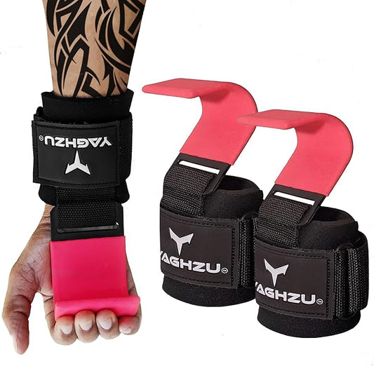 Weight Lifting Hooks, Padded Weight Lifting Straps Wrist Straps for Men and Women, Premium Deadlift Straps for Weightlifting and Powerlifting, Weight Lifting Gloves for Pull Ups