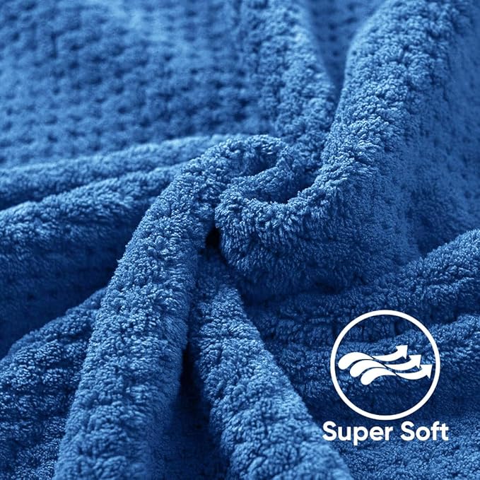 HOMEXCEL Bath Towels Pack of 2, (27 x 54 Inches) Microfiber Ultra Soft Highly Absorbent Bath Towel Set, Lightweight and Quick Drying Towels for Body, Sport, Yoga, SPA, Fitness, Blue