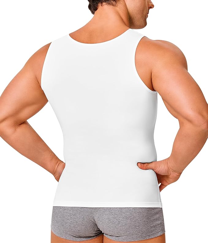Gotoly Men Compression Shirt Shapewear Slimming Body Shaper Vest Undershirt Tummy Control Tank Top