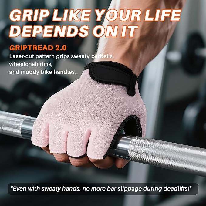 Double-Layer Deerskin Palm Gym Gloves: Anti-Slip Workout Gloves for Men & Women | Weight Lifting, Cycling, Rowing | Breathable 3D Padded Design