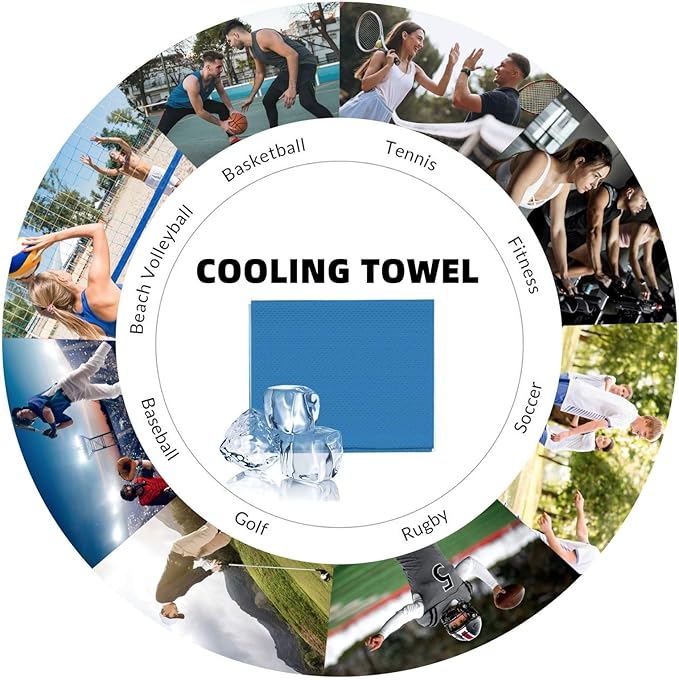 Custom 1-200 Pack Cooling Towel 40"x12", Design Your Team Logo Photo Ice Towel Personalized Soft Breathable Sport Towel Customized Workout Sweat Towel for Yoga Gym Activities (Dark Blue)