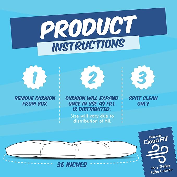 Klear Vu The Gripper Omega Non-Slip Tufted Bench Cushion for Indoor Furniture, Entryway Storage, Bay Window, Corner Nook or Piano Seat, 35 Inches, 21 Dark Brown