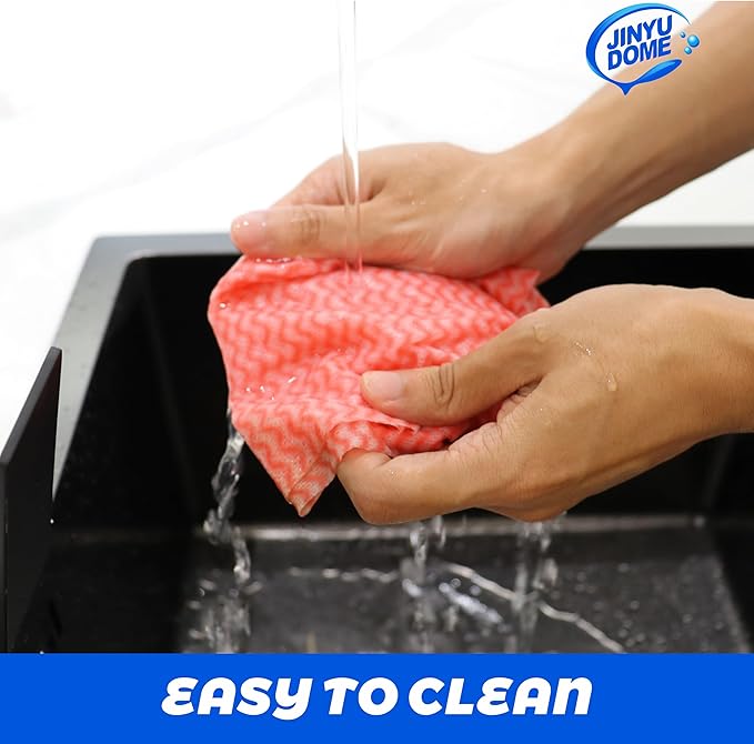 Handi Wipes Reusable Cloths, Red Disposable Kitchen Cleaning Towel Roll, Heavy Duty J Cloth,100 Count