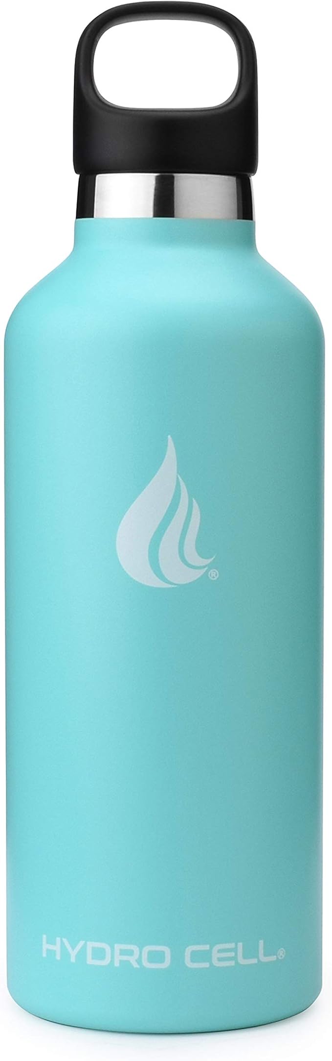 HYDRO CELL Stainless Steel Water Bottle with Straw & 2 Standard Mouth Lids (32oz 24oz 20oz 16oz) Keeps Liquids Hot or Cold w/Double Wall Vacuum Insulated Leak Proof Sport Design (Teal 32oz)