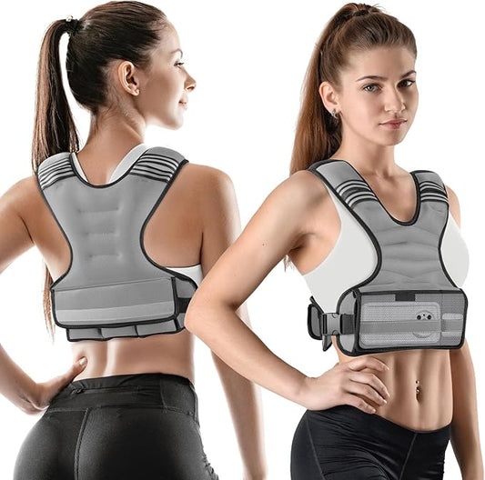 Weighted Vest Woman Adjustable Weights For Walking, 6-12lb/12-18lb, Weighted Vest Woman with 6 Ironsand Weights, Weight Vest For Women/Men, Weight Vest For Walking, Strength Training, Running