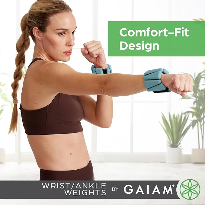 Gaiam Wrist and Ankle Weights, Wearable Bracelet to Strengthen
