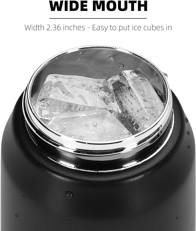 Fanhaw 24 Oz Stainless Steel Insulated Sports Water Bottles with Straw for Kids, Men and Women (Pink)