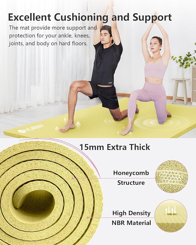 Large Yoga Mat 78"x 51" 20mm/15mm/10mm Thick Workout Mats for Home Gym, Extra Wide Workout for Women Men Gym Flooring Exercises
